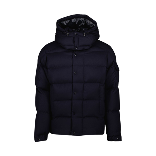 Moncler Vezere Wool Flannel Short Down Jacket Navy Blue - 24FW