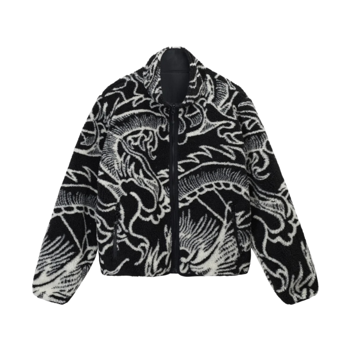 스투시 드래곤 쉐르파 자켓 블랙