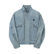 Wooyoungmi High Neck Denim Jacket Blue - 25SS