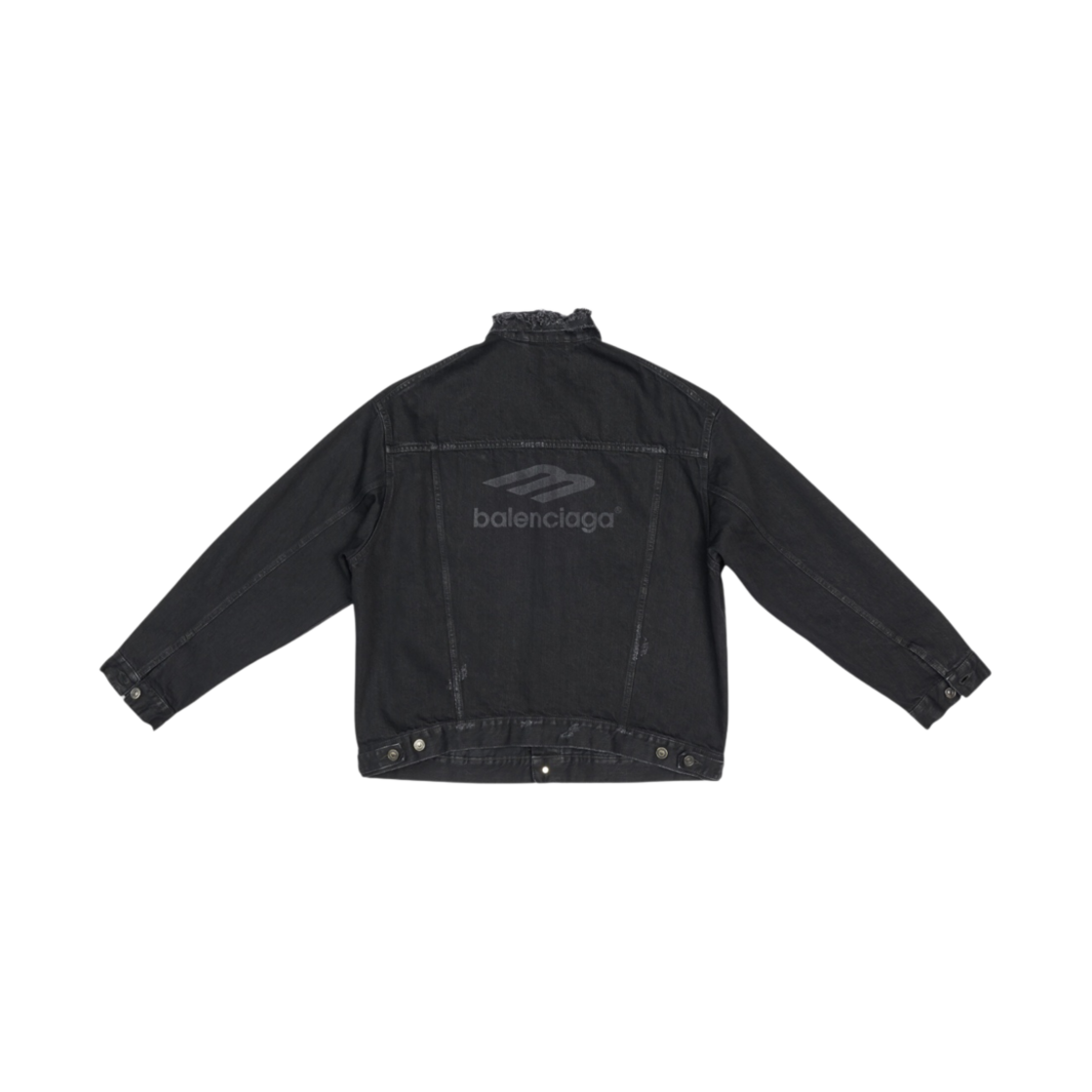 발렌시아가 3B 스포츠 아이콘 라지 핏 재패니스 데님 자켓 블랙