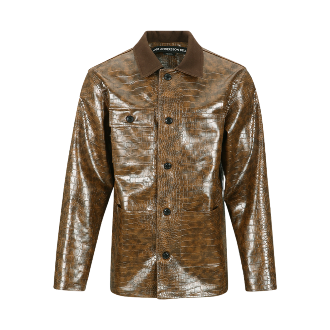 awa679m(BROWN) ADSB Andersson Bell Faux Leather Work Jacket Brown