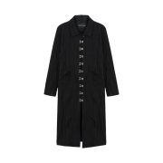 Vacant Archive Unisex Hadid Wrinkle Hook Coat Black