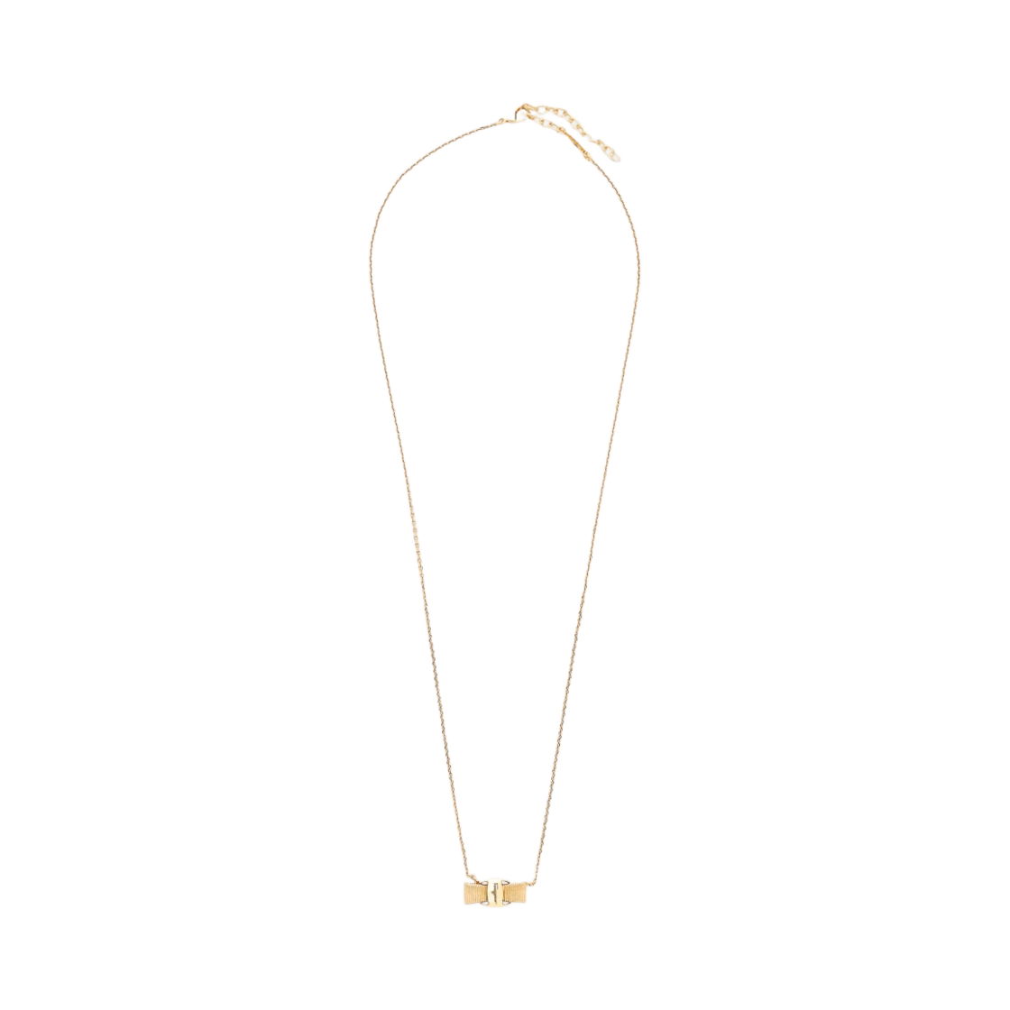 760547-998985 (W) Ferragamo Vara Pendant Necklace Brass & Gold