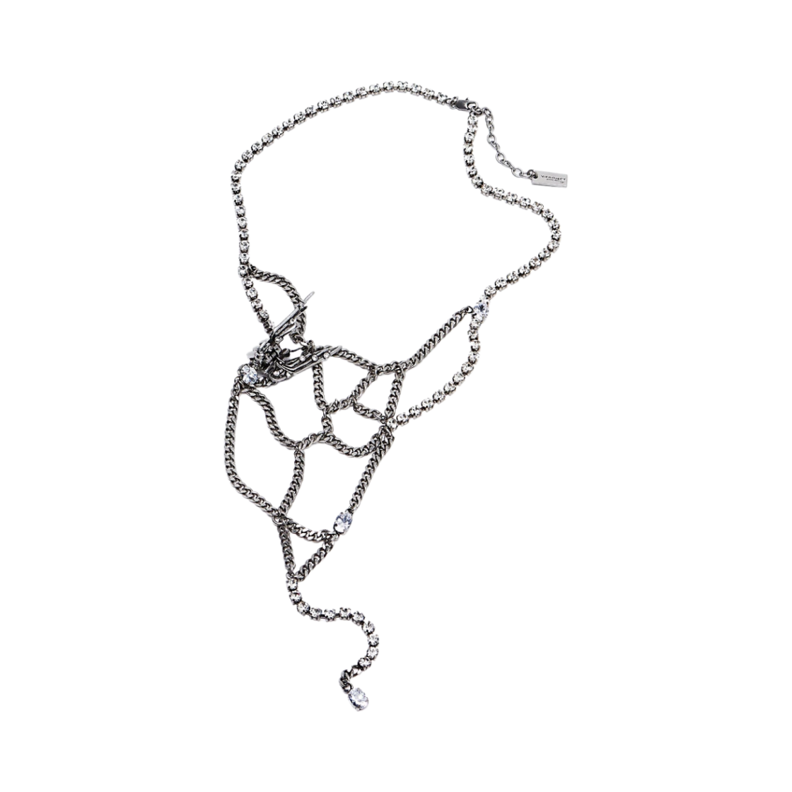 3S5JNC001J04-072 (W) Heaven By Marc Jacobs x Y/Project Butterfly Necklace Aged Silver Crystal