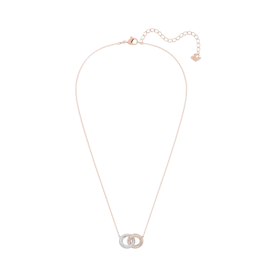 (W) 스와로브스키 스톤 넥레이스 화이트 로즈 골드 플래팅((W) Swarovski Stone Necklace White Rose Gold Plated)
