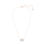 (W) Swarovski Stone Necklace White Rose Gold Plated