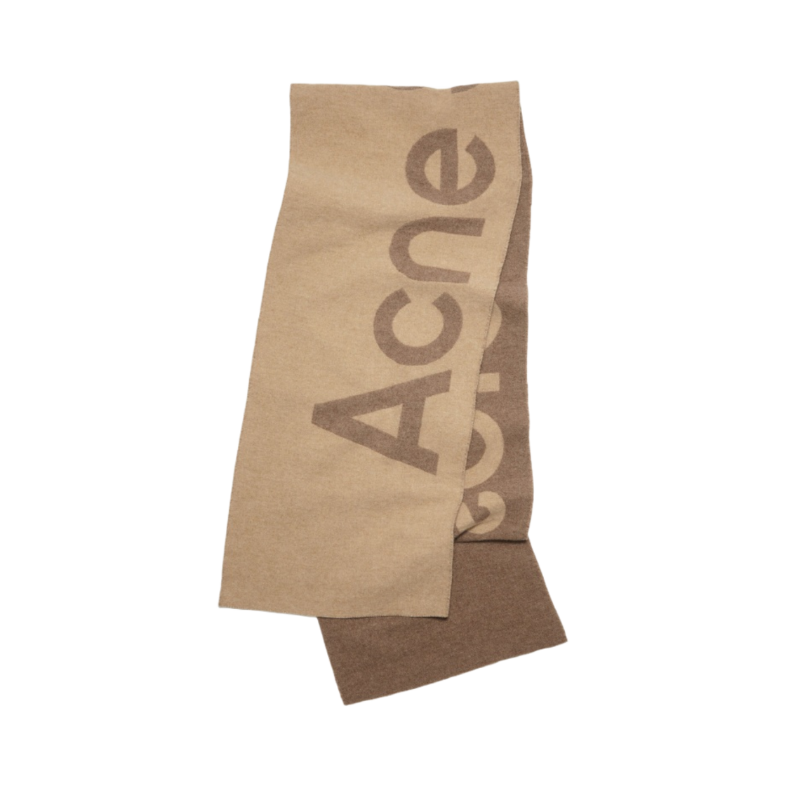 아크네 스튜디오 내로우 로고 자카드 머플러 카멜 브라운(Acne Studios Narrow Logo Jacquard Muffler Camel Brown)