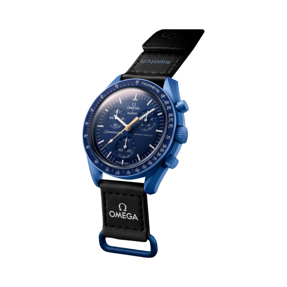 스와치 x 오메가 바이오세라믹 문스와치 미션 투 넵튠 문샤인 골드 블루 문(Swatch x Omega Bioceramic MoonSwatch Mission To Neptune Moonshine Gold Blue Moon)