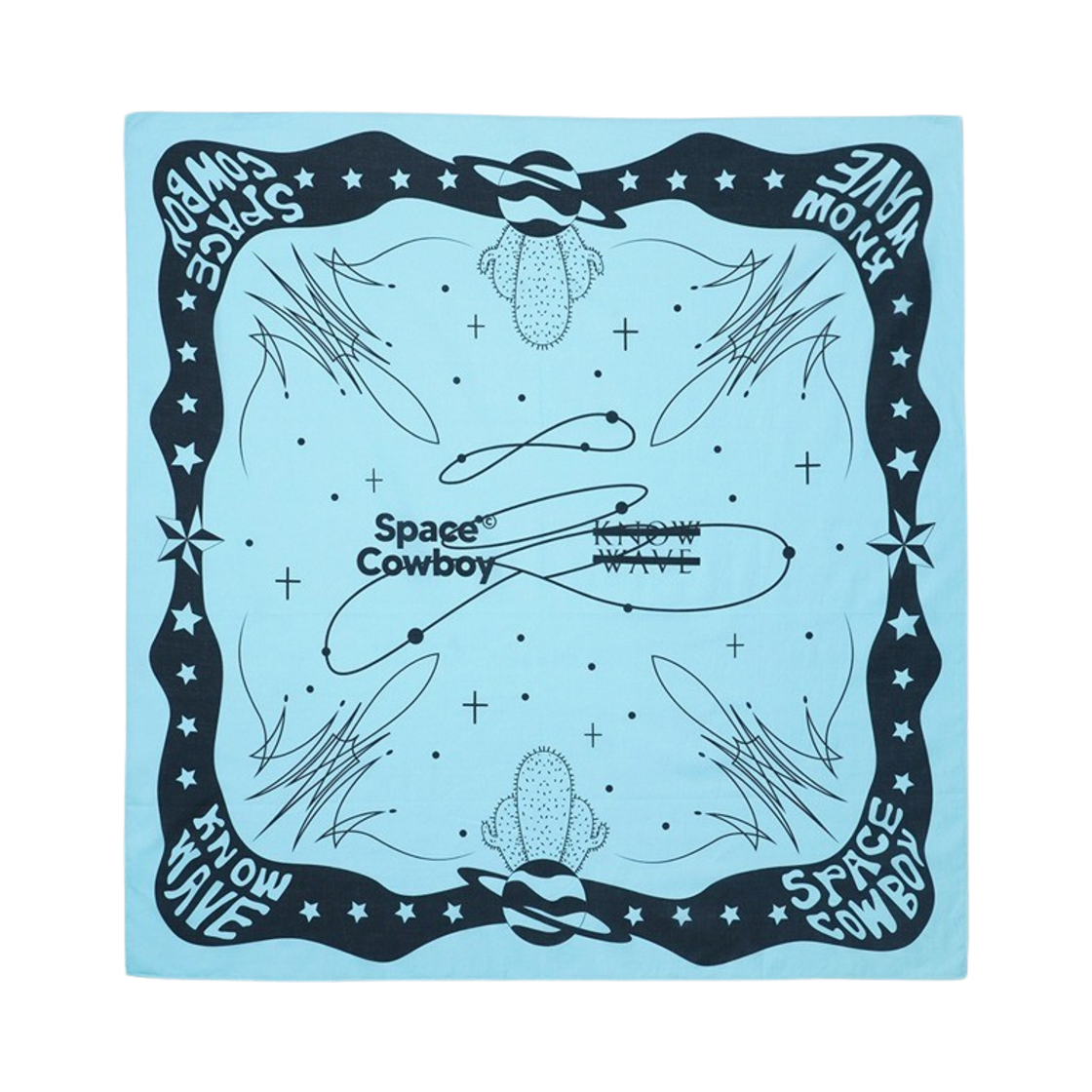 K24SSAU081TB Knowwave x Space cowboy Bandana Teal Blue