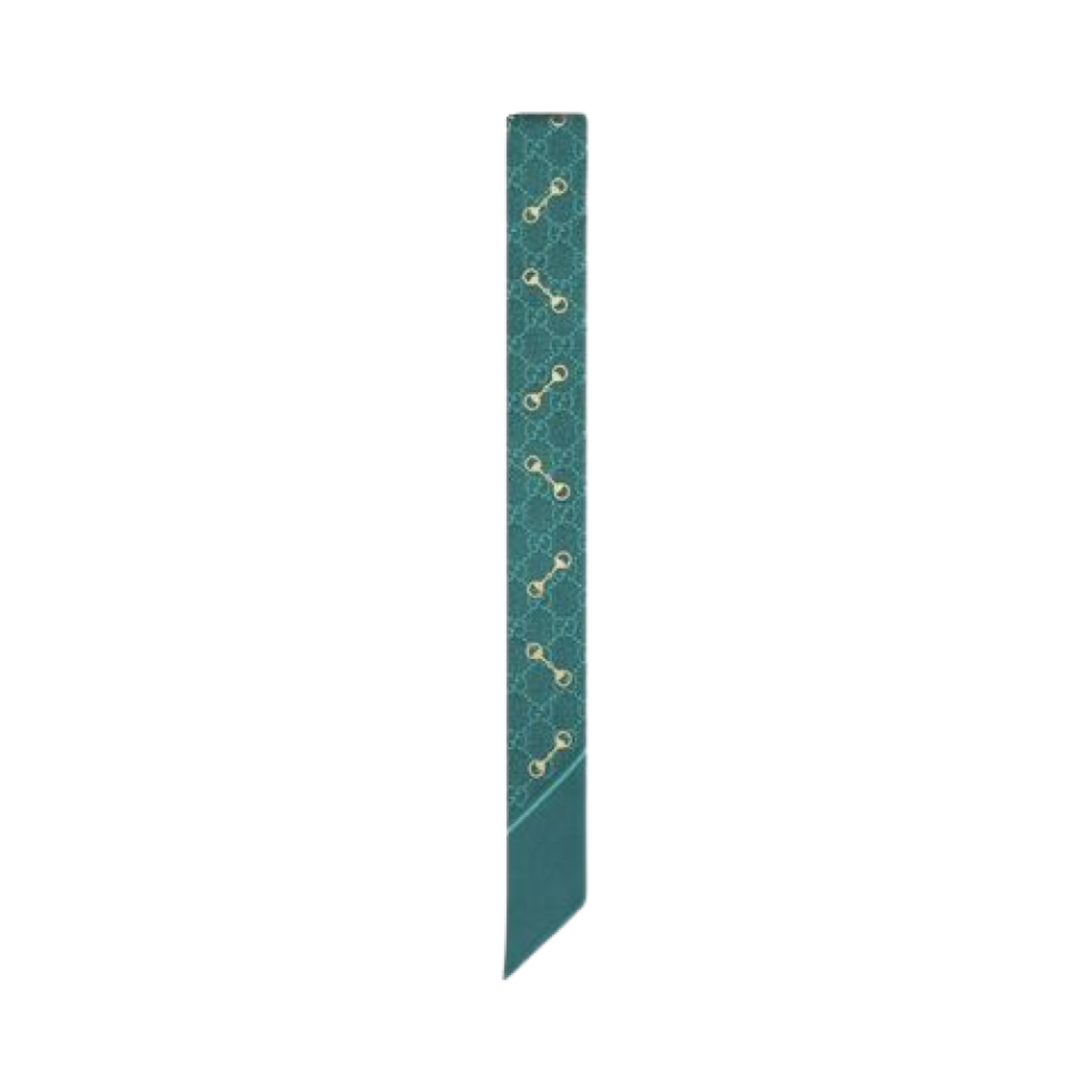 663719-3G001-4400 (W) Gucci GG Print with Horsebit Silk Neck Bow Teal