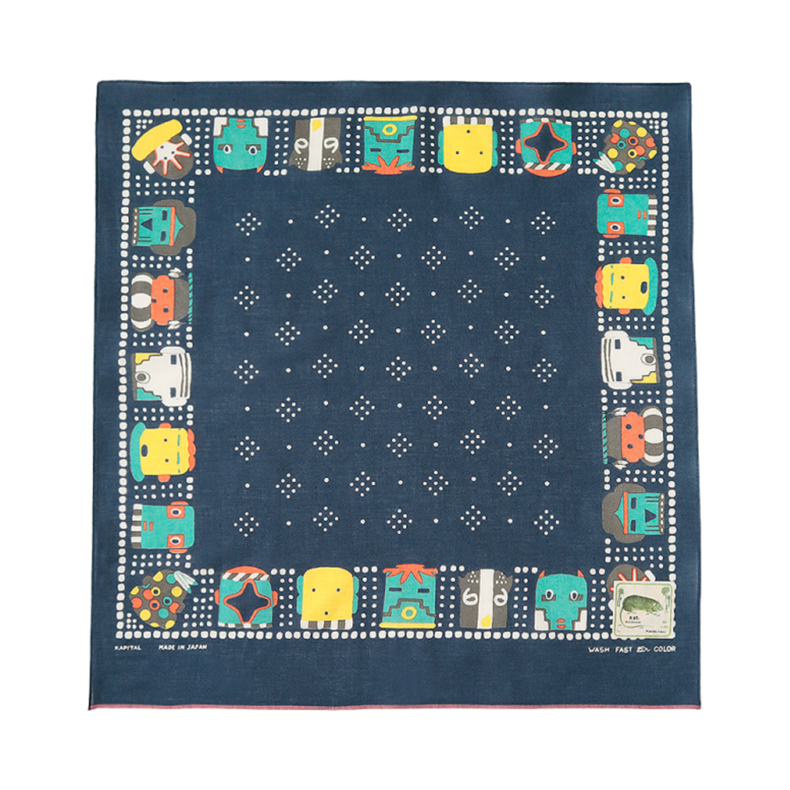 캐피탈 패스트컬러 셀비지 반다나 카치나 네이비(Kapital Fastcolor Selvedge Bandana Kachina Navy) - 1