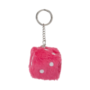 Stussy Fuzzy Dice Keychain Pink