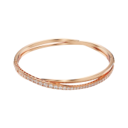 (W) Swarovski Hyperbola Twist Bracelet White Rose Gold Finish