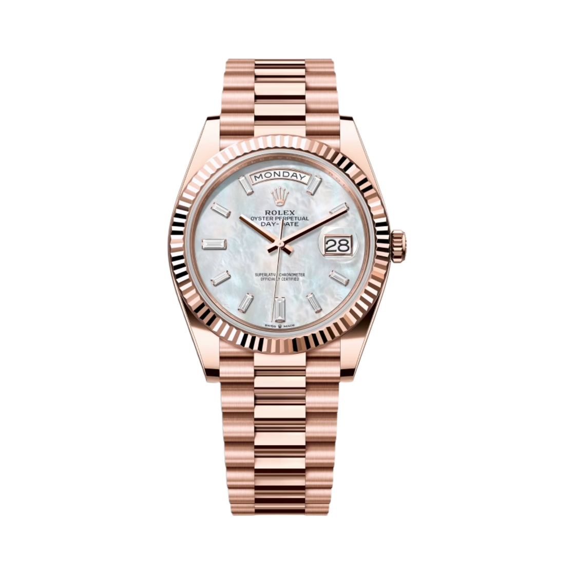 228235 Rolex Day-Date 40mm 228235 White MoP Diamond-Set Oyster - 대표 이미지 #1