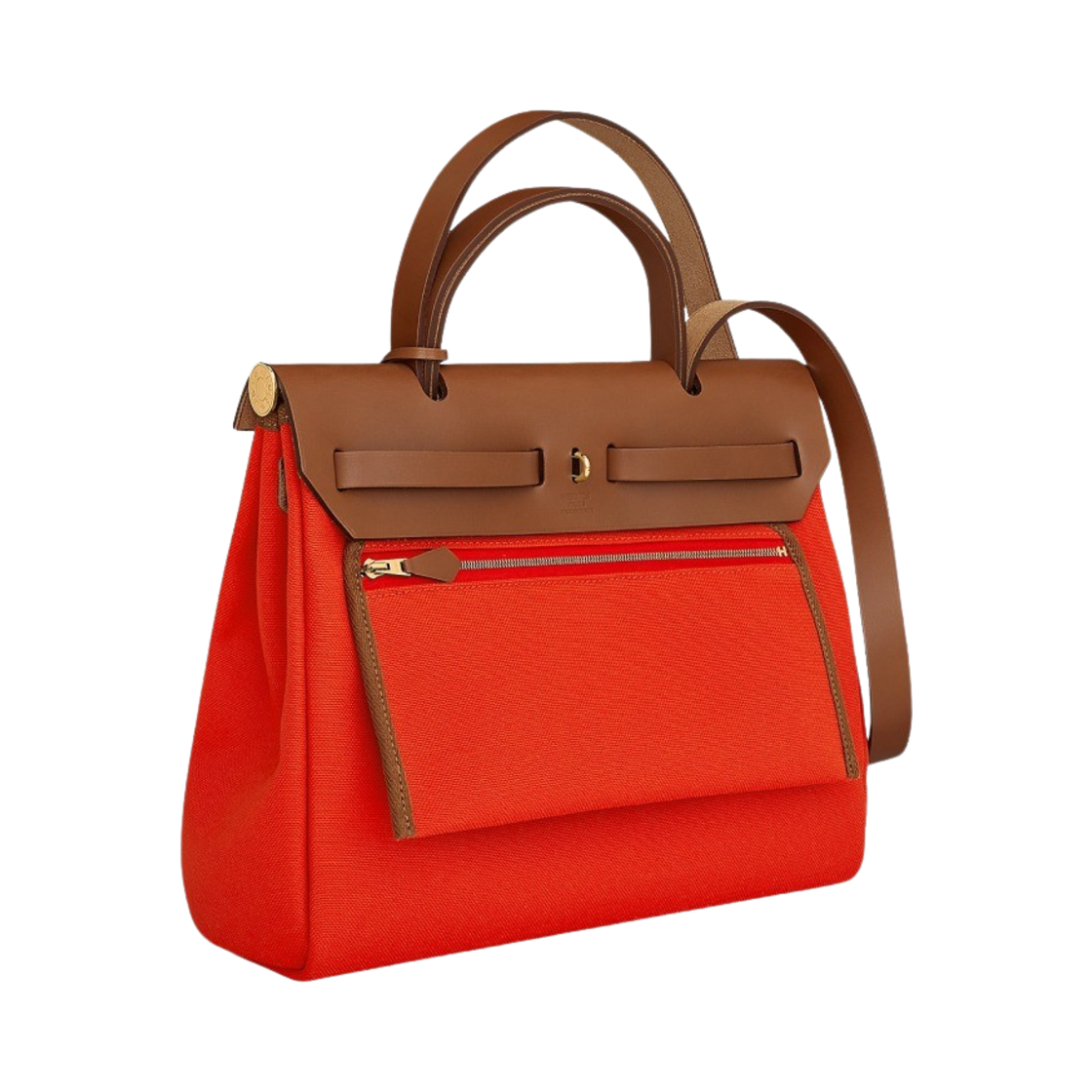 에르메스 에르백 집 31 백 르투르네 & 골드 하드웨어 오랑쥬 메카노 포브(Hermes Herbag Zip 31 Bag Retourne & Gold Orange Mecano Fauve) - 2