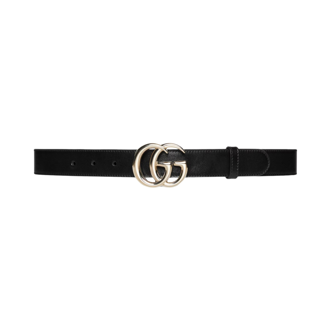 625839-0AAA5-1000 (W) Gucci GG Marmont Thin Belt Black Leather