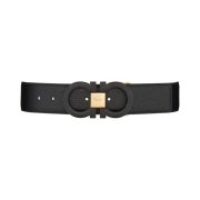 Ferragamo Two Tone Reversible and Adjustable Gancini Belt Black Blue Ultramarine