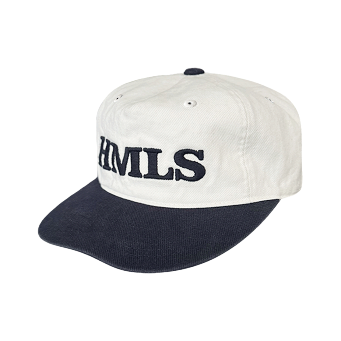 홈리스 빈티지 5 패널 햇 화이트 네이비(Hommless HMLS  Vintage 5 Panel Hat White Navy)