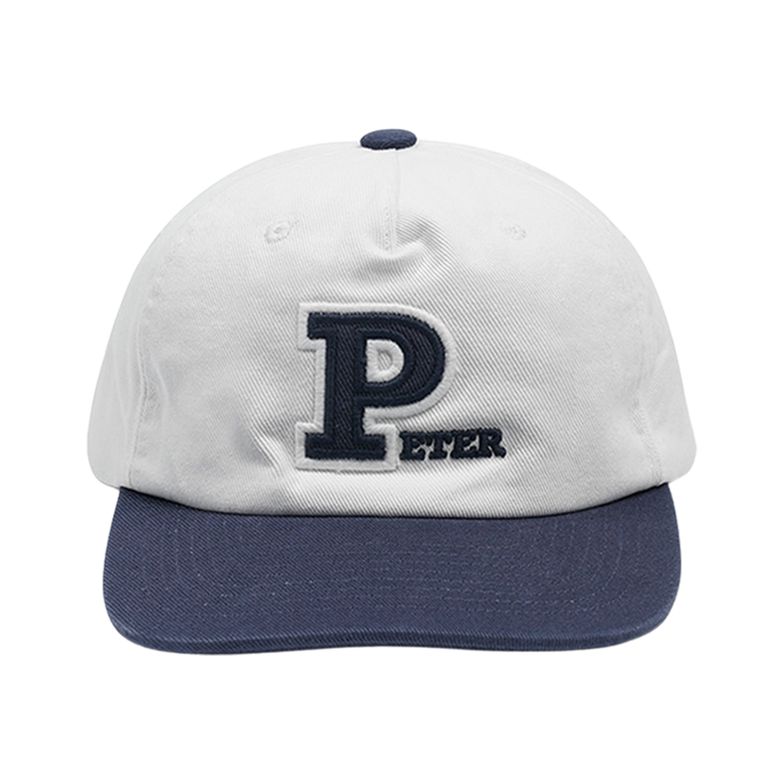 마이 네임 이즈 피터 아플리케 캡 화이트 네이비(My Name is Peter Applique Cap White Navy)