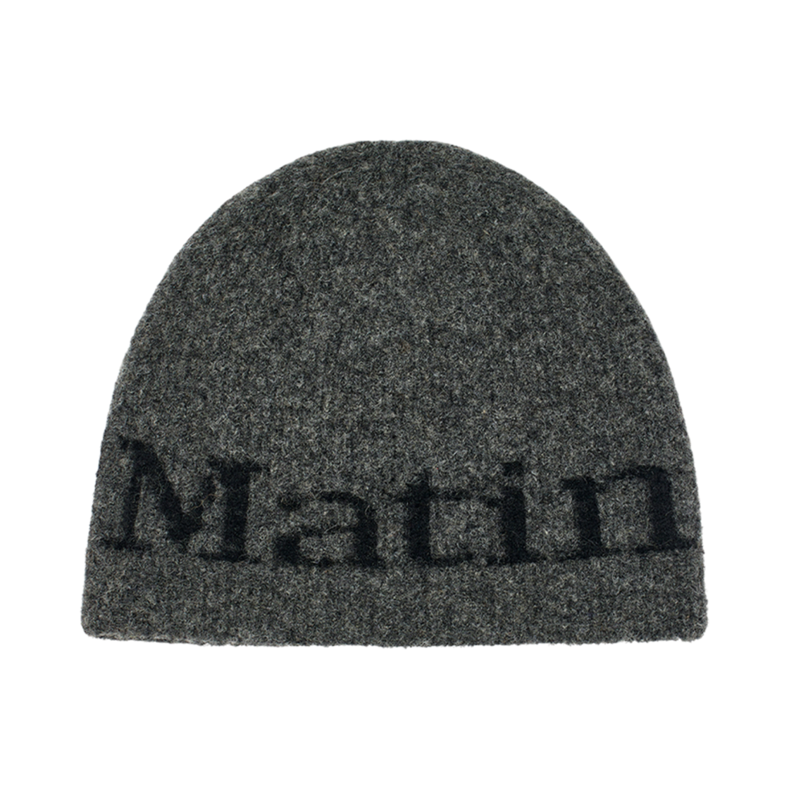 MK249OHT035MCH Matin Kim Logo Heavy Knit Beanie Charcoal