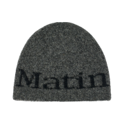 Matin Kim Logo Heavy Knit Beanie Charcoal