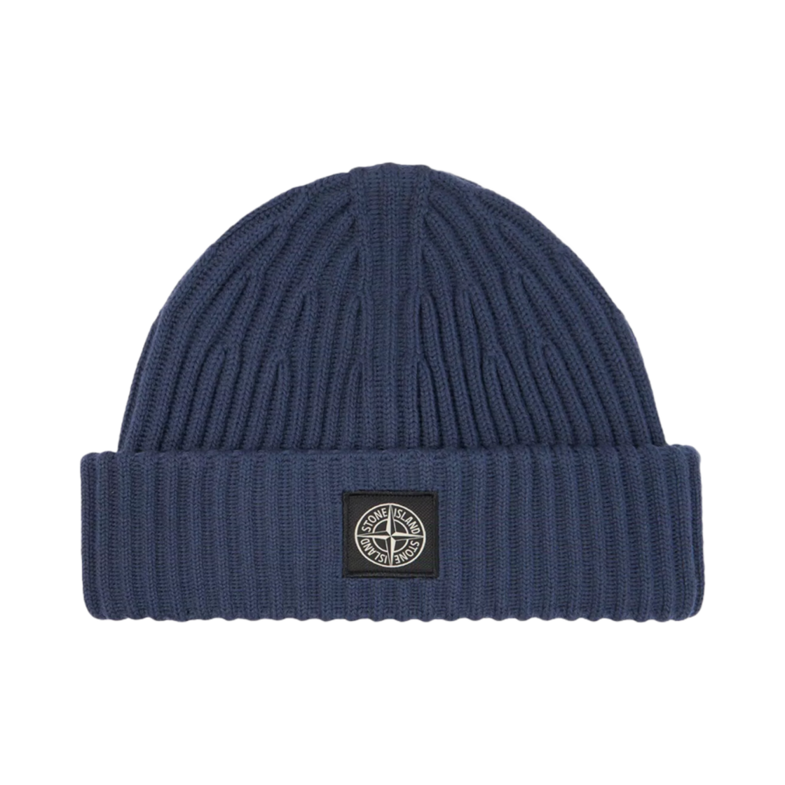 스톤 아일랜드 N22C3 풀 립 RWS 울 비니 로고 패치 미드 블루 - 24FW(Stone Island N22C3 Full Rib RWS Wool Beanie with Logo Patch Mid Blue - 24FW) - 1