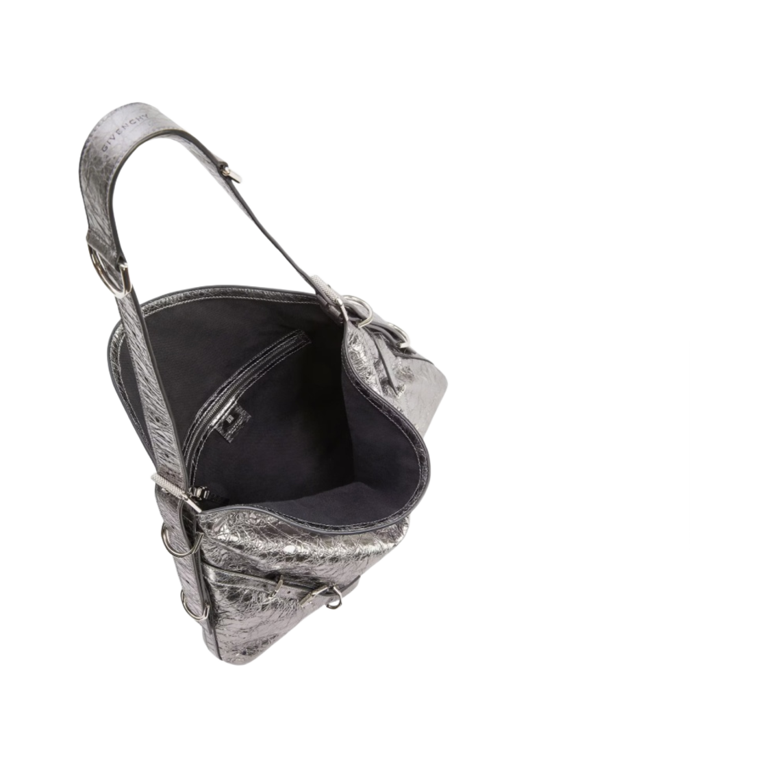 지방시 라미네이티드 가죽 미디움 부아유 백 실버 그레이(Givenchy Medium Voyou Bag in Laminated Leather Silver Grey) - 4