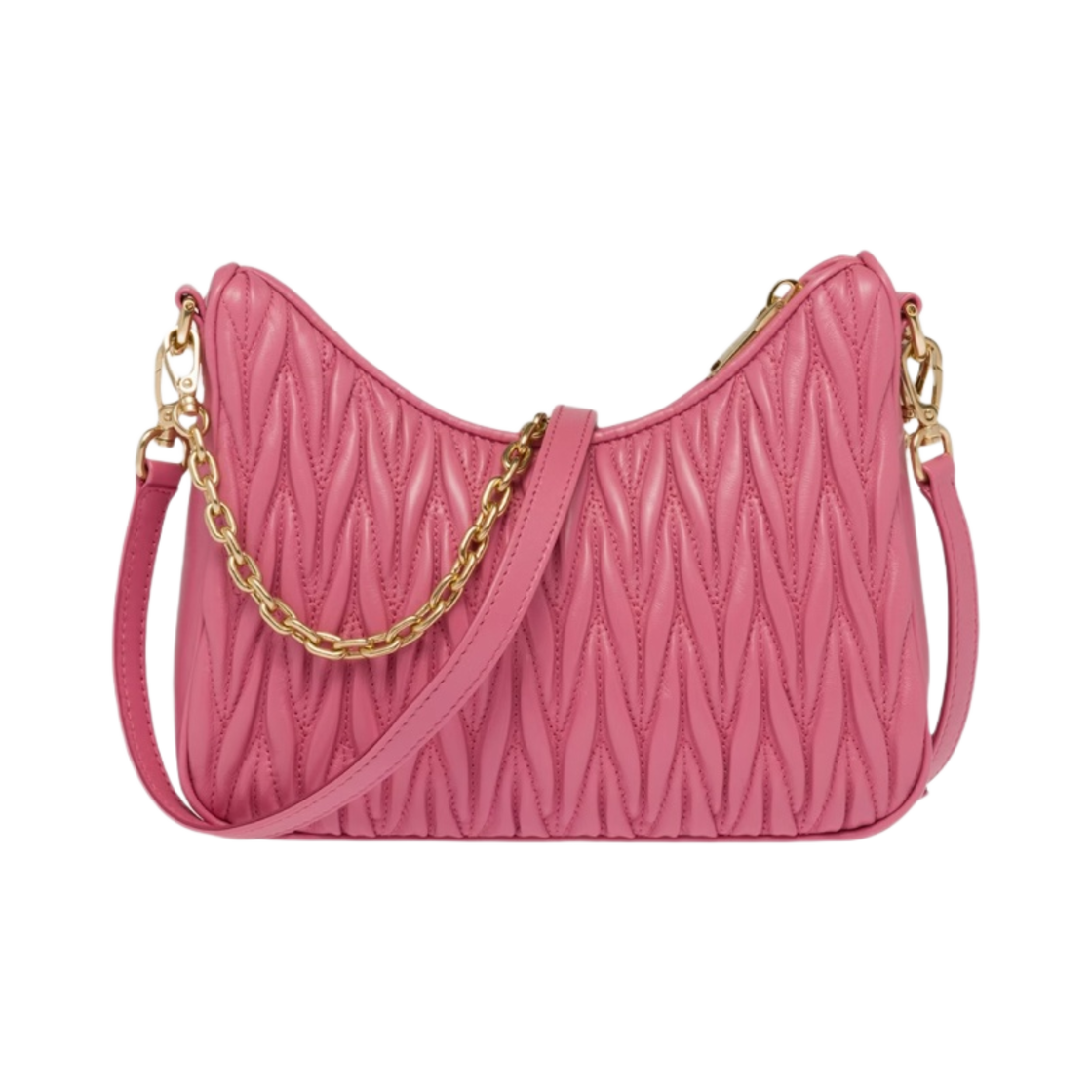 미우 미우 마테라쎄 나파 레더 숄더백 베고니아 핑크(Miu Miu Matelasse Nappa Leather Shoulder Bag Begonia Pink) - 3