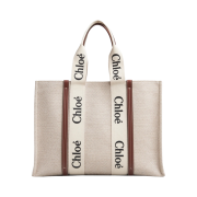 Chloe Woody Large Tote Bag White Brown