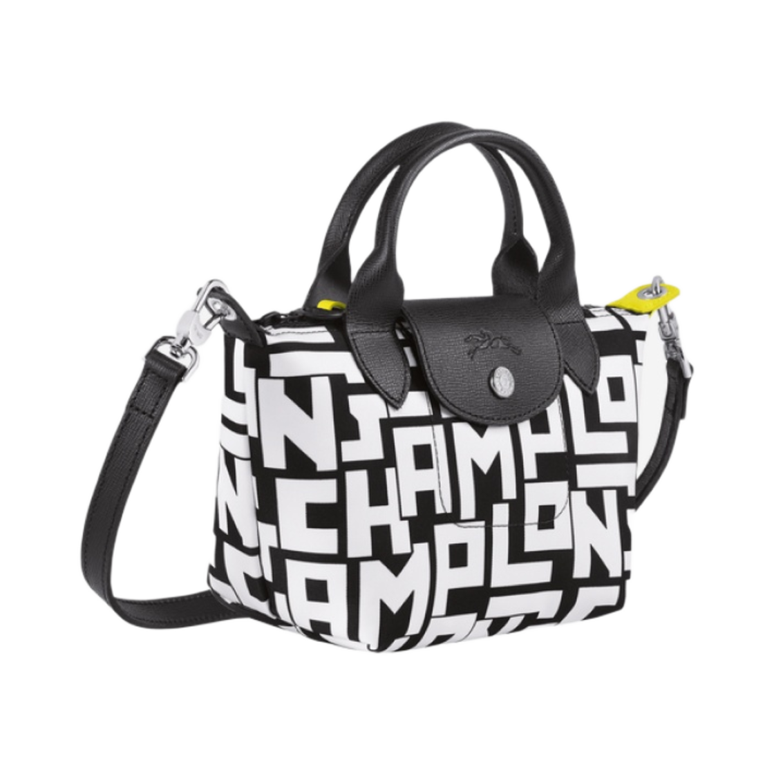 롱샴 르 플리아쥬 LGP 핸드백 XS 블랙 화이트(Longchamp Le Pliage LGP Handbag XS Black White) - 2