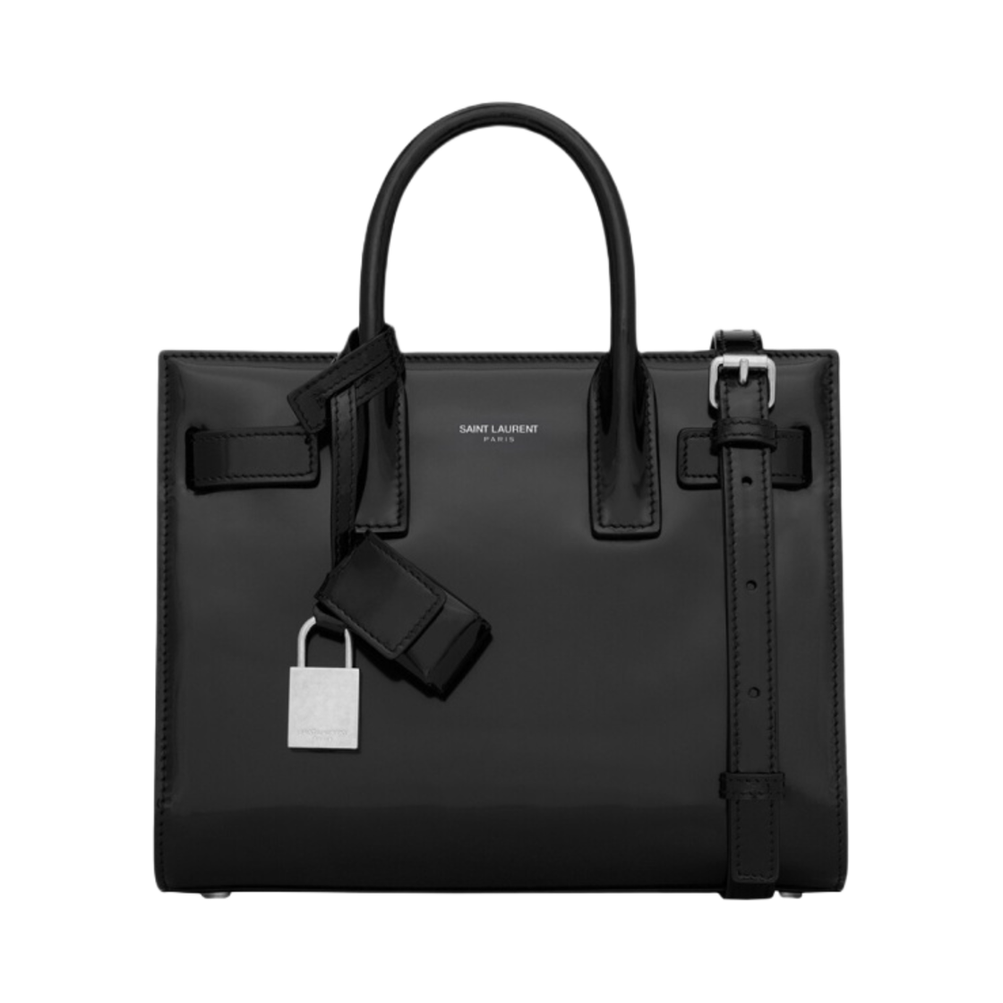 생로랑 삭 드 주르 나노 샤이니 레더 블랙(Saint Laurent Sac De Jour Nano in Shiny Leather Black) - 1