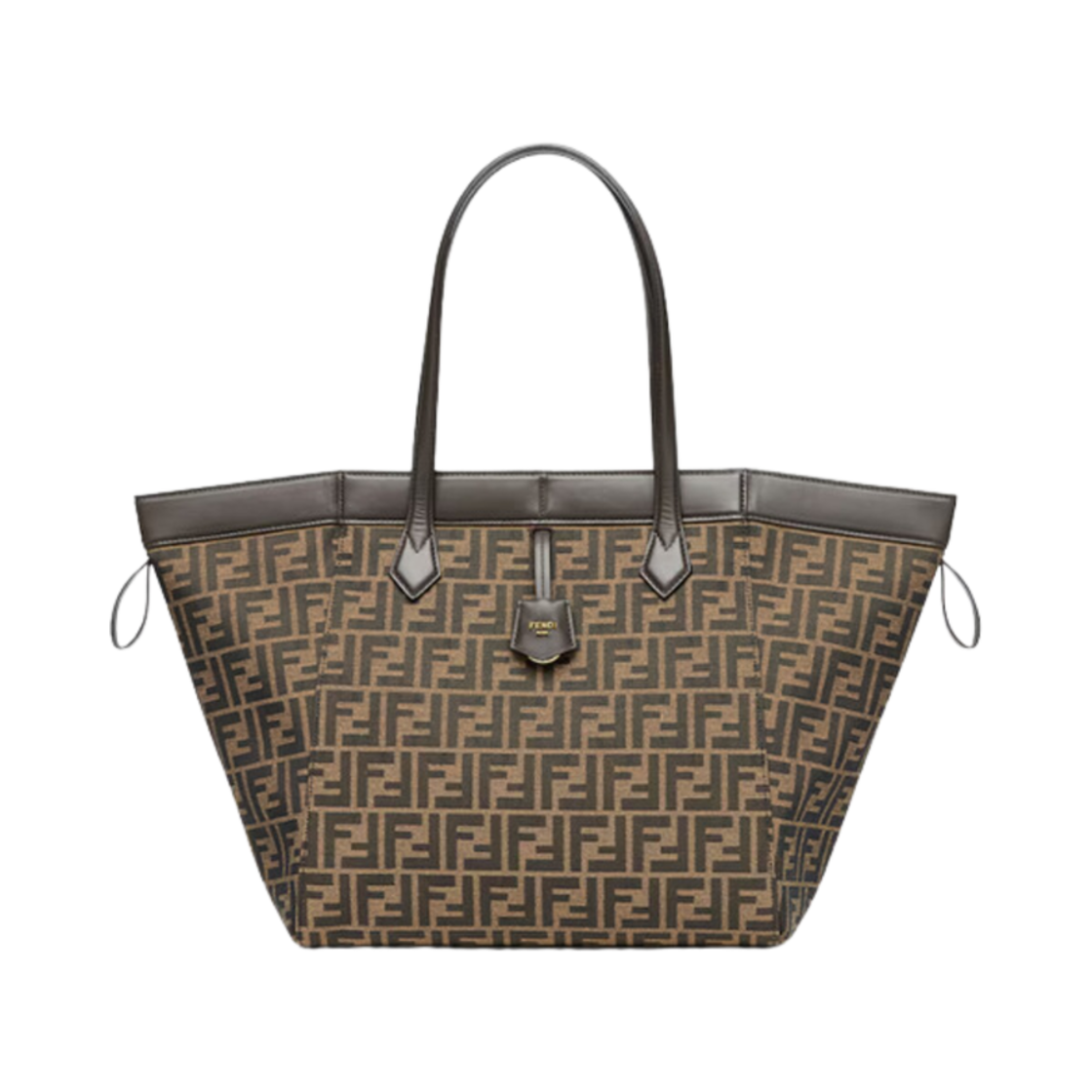 8BH415AFPMF1GL7 Fendi Origami FF Jacquard Lage Bag Brown