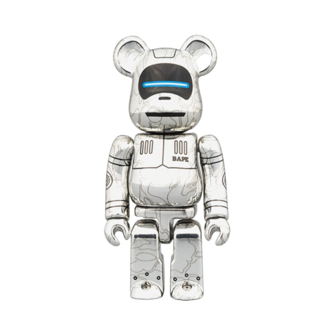베어브릭 x 베이프 x 하지메 소라야마 베이비 마일로 100% & 400% 세트 실버(Bearbrick x BAPE x Hajime Sorayama Baby Milo 100% & 400% Set Silver) - 2
