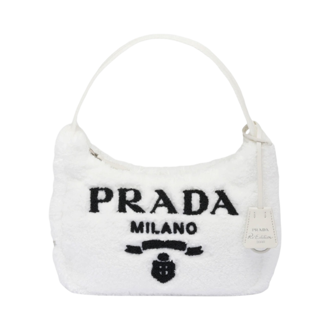 프라다 리에디션 2000 테리 미니백 화이트 블랙(Prada Re-Edition 2000 Terry Mini Bag White Black) - 1