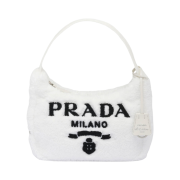 Prada Re-Edition 2000 Terry Mini Bag White Black