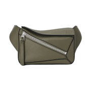 Loewe Mini Puzzle Bumbag in Classic Calfskin Khaki Green