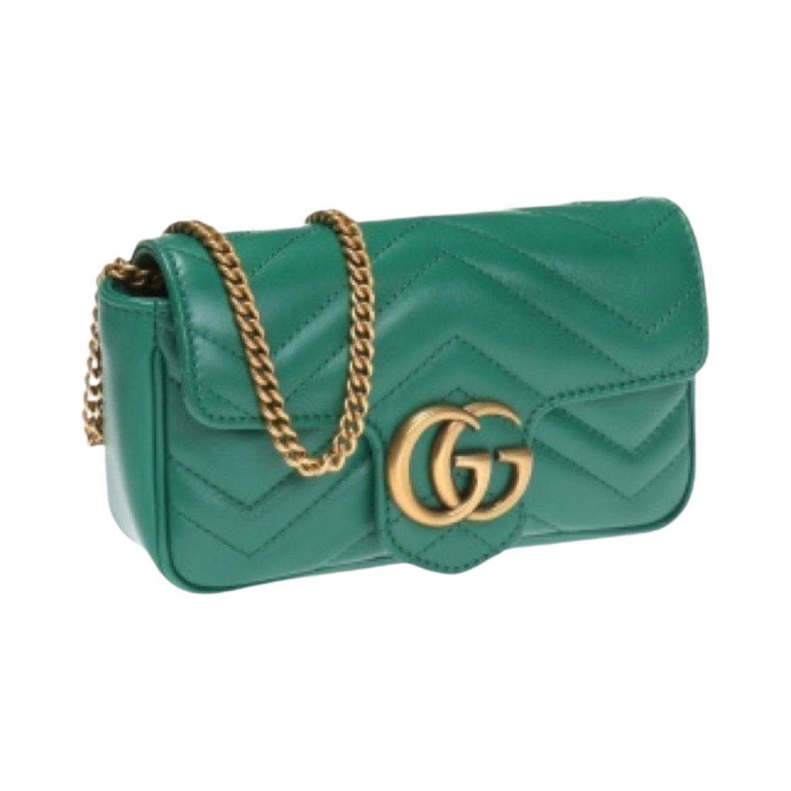 구찌 GG 마몽 마틀라세 슈퍼 미니백 그린(Gucci GG Marmont Matelasse Super Mini Bag Green) - 2