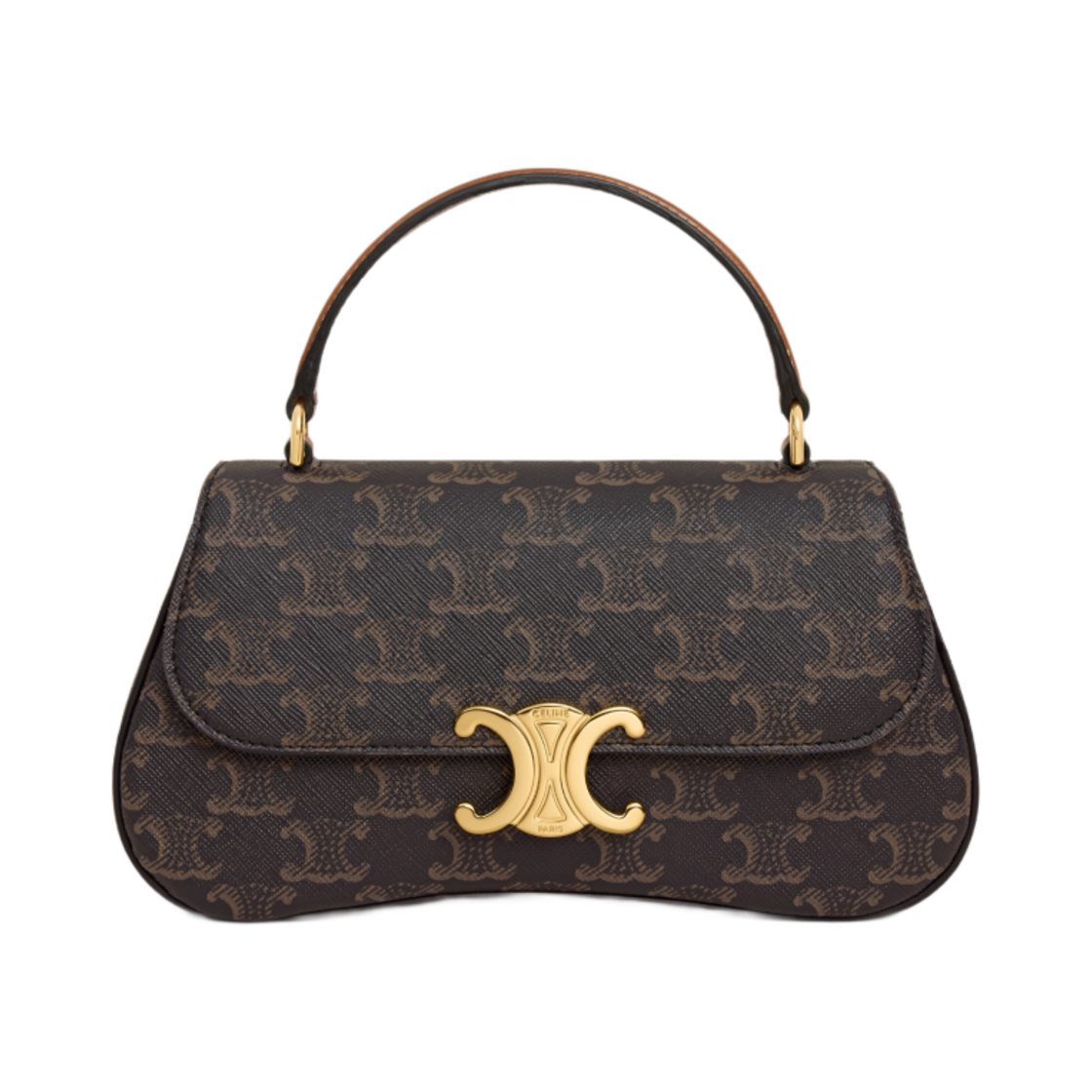 119532FN1-04LU Celine Teen Celine Lola in Triomphe Canvas and Calfskin Tan