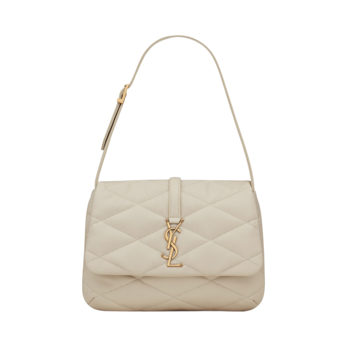 생로랑 퀼티드 램스킨 르 57 숄더백 블랑 빈티지(Saint Laurent Quilted Lambskin Le 57 Shoulder Bag Blanc Vintage) - 1