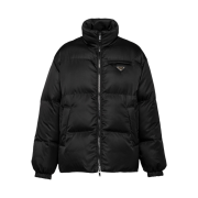 Prada Mid Length Re-Nylon Reversible Down Jacket Black