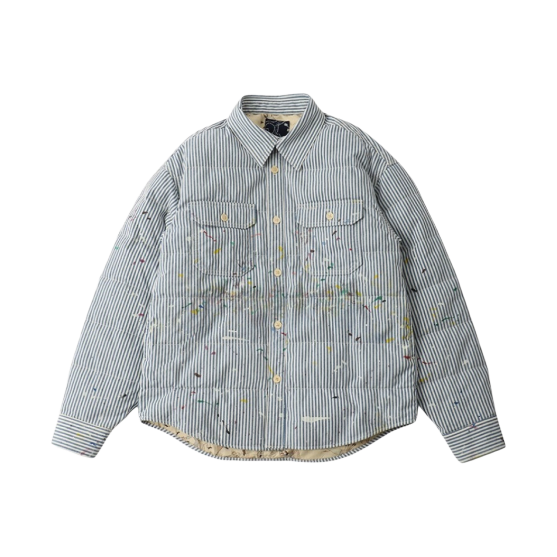 비즈빔 헬리온 다운 자켓 DMGD 화이트 블루(Visvim Hellion Down Jacket DMGD White Blue)