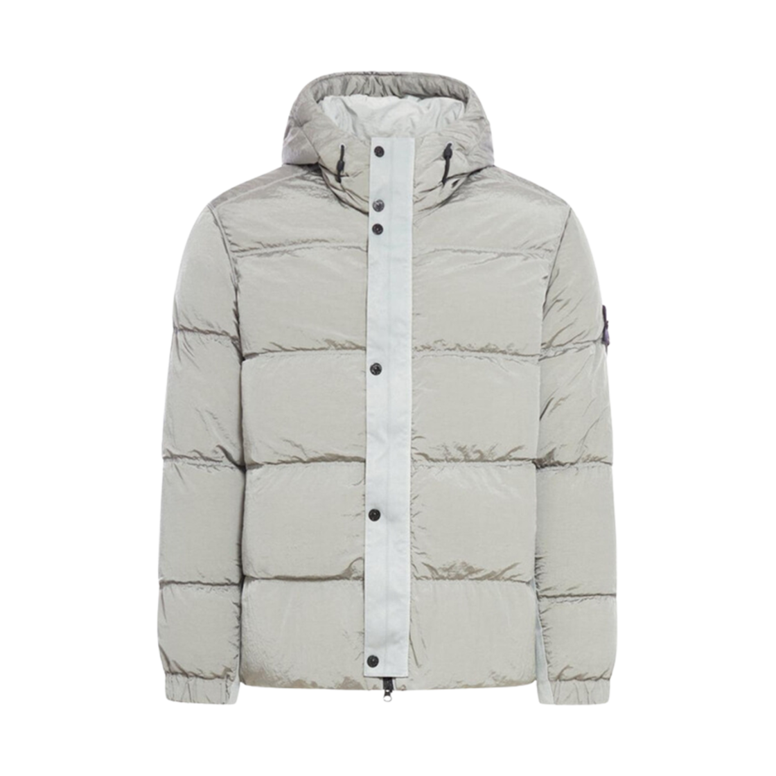 스톤 아일랜드 41419 나일론 메탈 에코닐 후드 다운 자켓 안티 드롭 그레이 - 24FW(Stone Island 41419 Nylon Metal Econyl Hooded Down Jacket Anti Drop Grey - 24FW)
