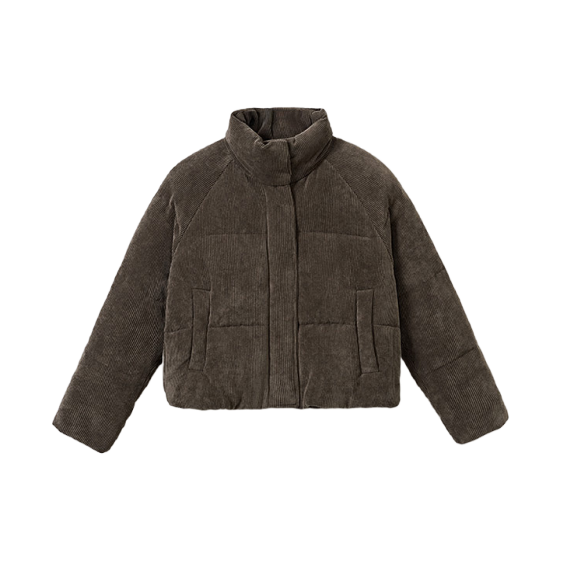 - (W) Spao Pastel Puffer Corduroy Brown