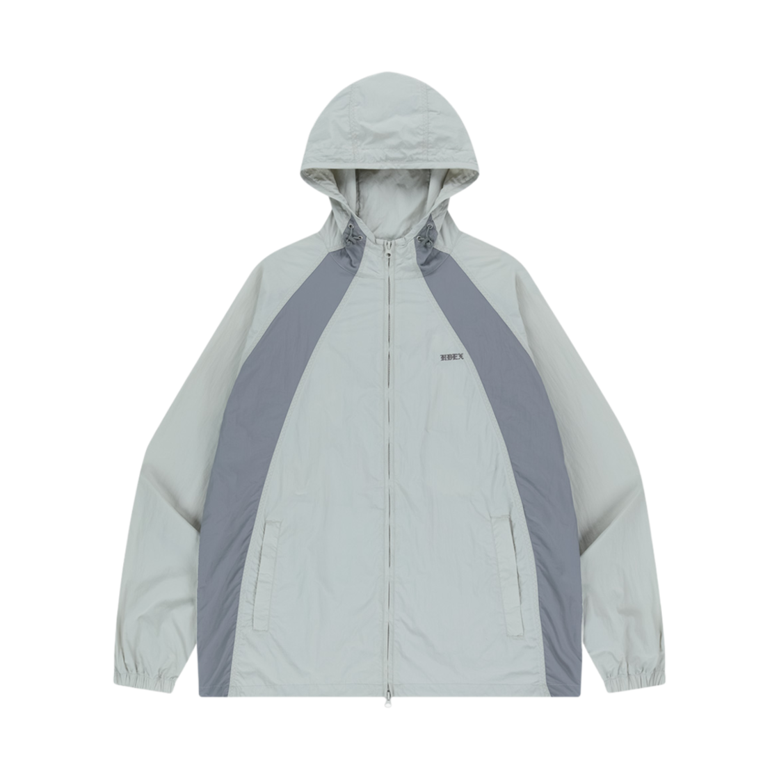 H251MLOJK02SWH HDEX Color Block Nylon Hoodie Jacket Smoke White