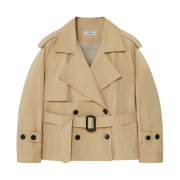 Vivastudio Woman Cropped Oversized Trench Coat Beige