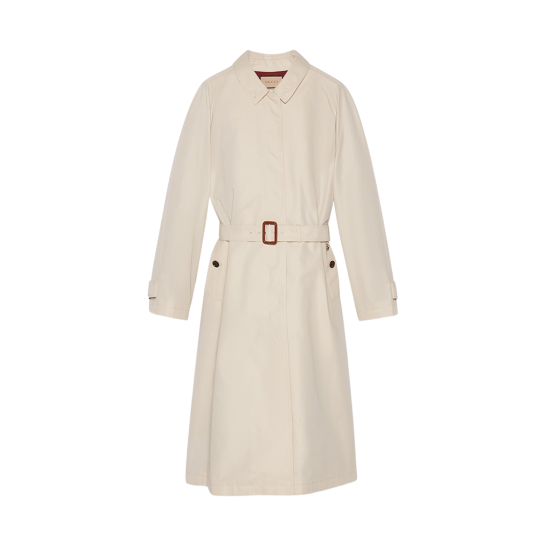 (W) 구찌 코튼 개버딘 트렌치 코트 오프 화이트((W) Gucci Cotton Gabardine Trench Coat Off White)