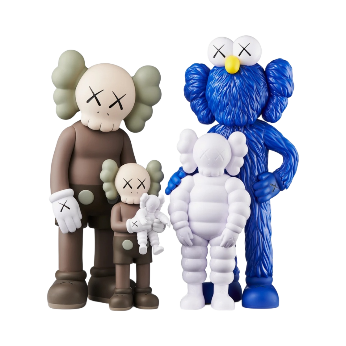 - Kaws Family Vinyl Figure Brown Blue White