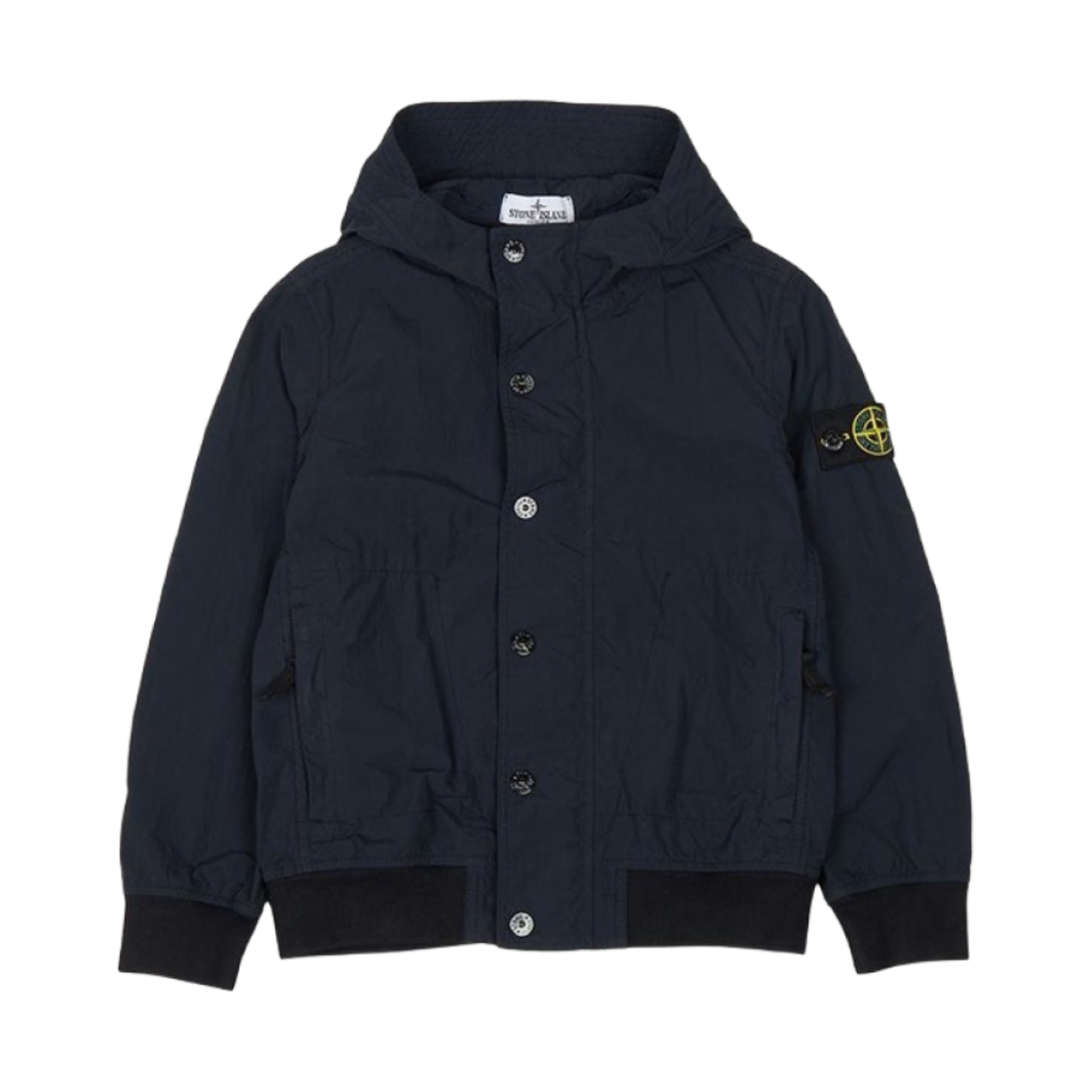 801640530-V0020 (Kids) Stone Island 40530 Nylon Cotton Canvas Hooded Blouson Navy Blue - 24SS