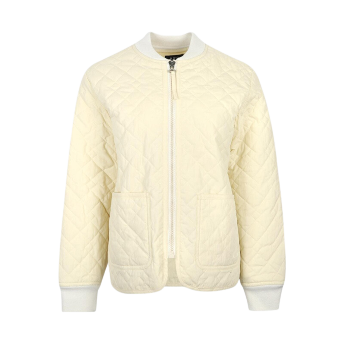 COETZ-F02838-BAI (W) A.P.C. Elea Quilted Bomber Jacket Lemon