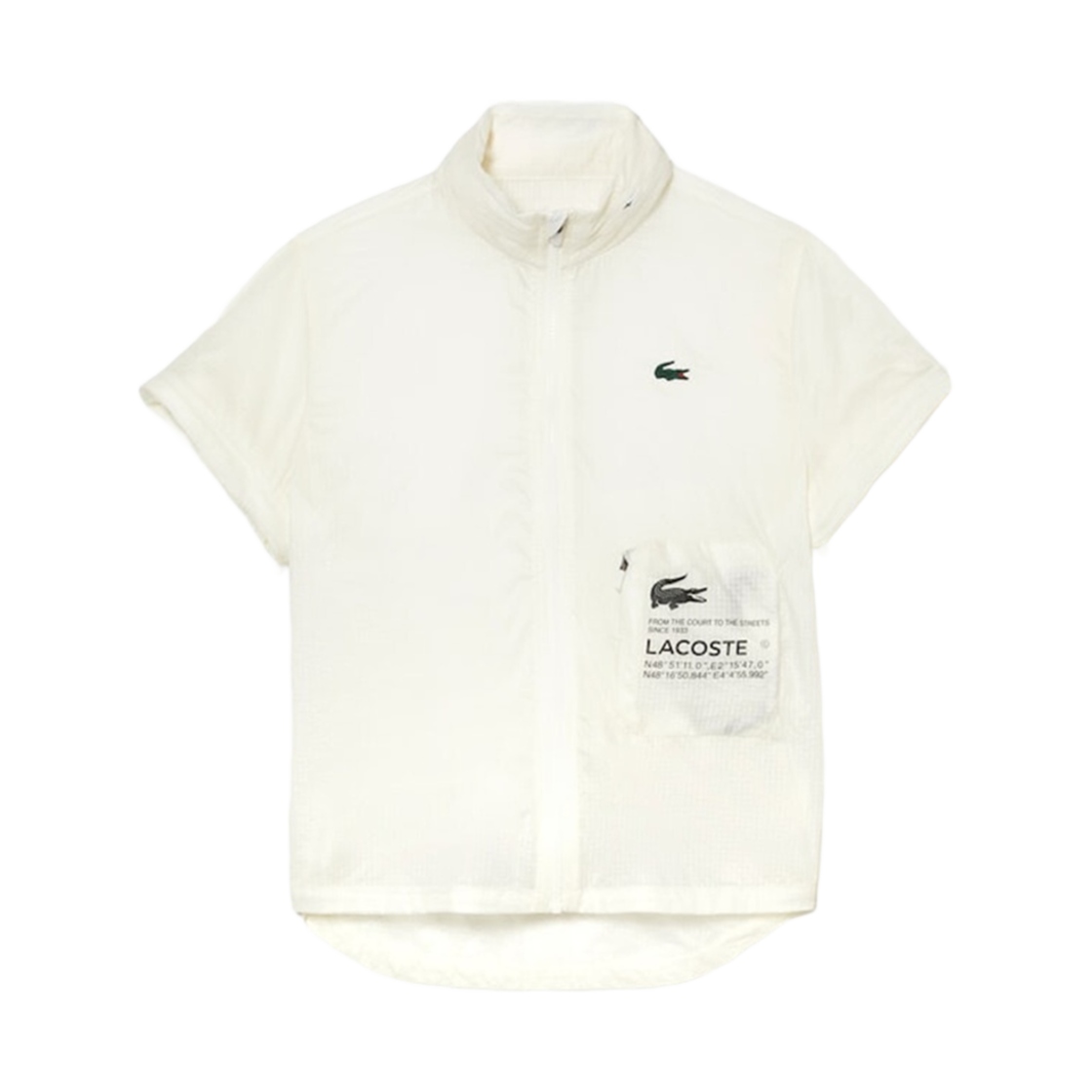 (W) 라코스테 패커블 후드 경량 점퍼 화이트((W) Lacoste Packable Hoodie Lightweight Jumper White) - 1
